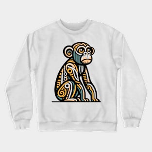 Pop art monkey illustration. cubism illustration of monkey Crewneck Sweatshirt